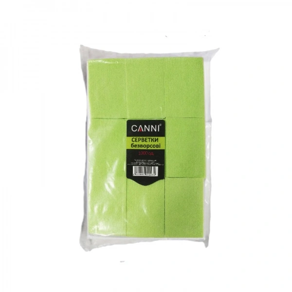 Безворсові серветки Canni Lint-Free Wipes Green зелені 1000 шт