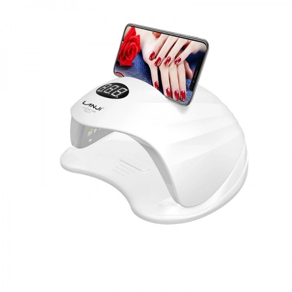 Лампа для манікюру Canni UV/LED Lamp White з підставкою для телефону 72W