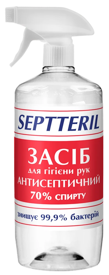 Засіб для гігієни рук Elfa Pharm Septteril Антисептичний засіб для гігієни рук 70% спирту 1000 мл
