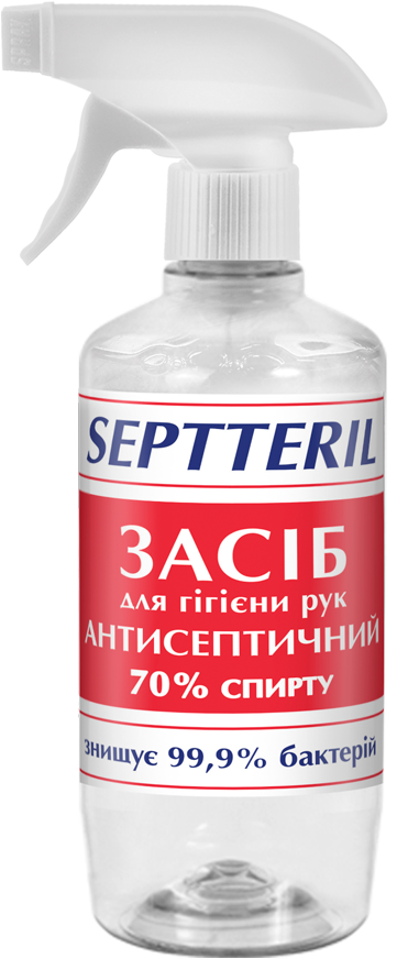 Засіб для гігієни рук Elfa Pharm Septteril Антисептичний засіб для гігієни рук 500 мл (тригер) 70% спирту