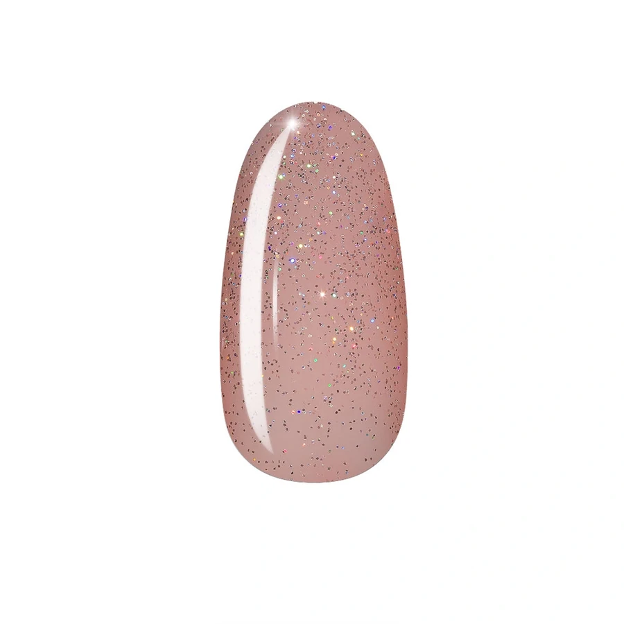 Гель-лак LABI Гель-лак №G05 Glitter напівпрозорий персиковий, з різнобарвними шиммерами 9 мл