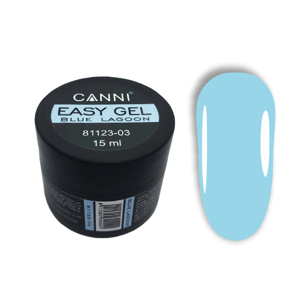 Гель для нарощування та зміцнення нігтів Canni Easy gel 03 Blue Lagoon блакитна лагуна 15 мл