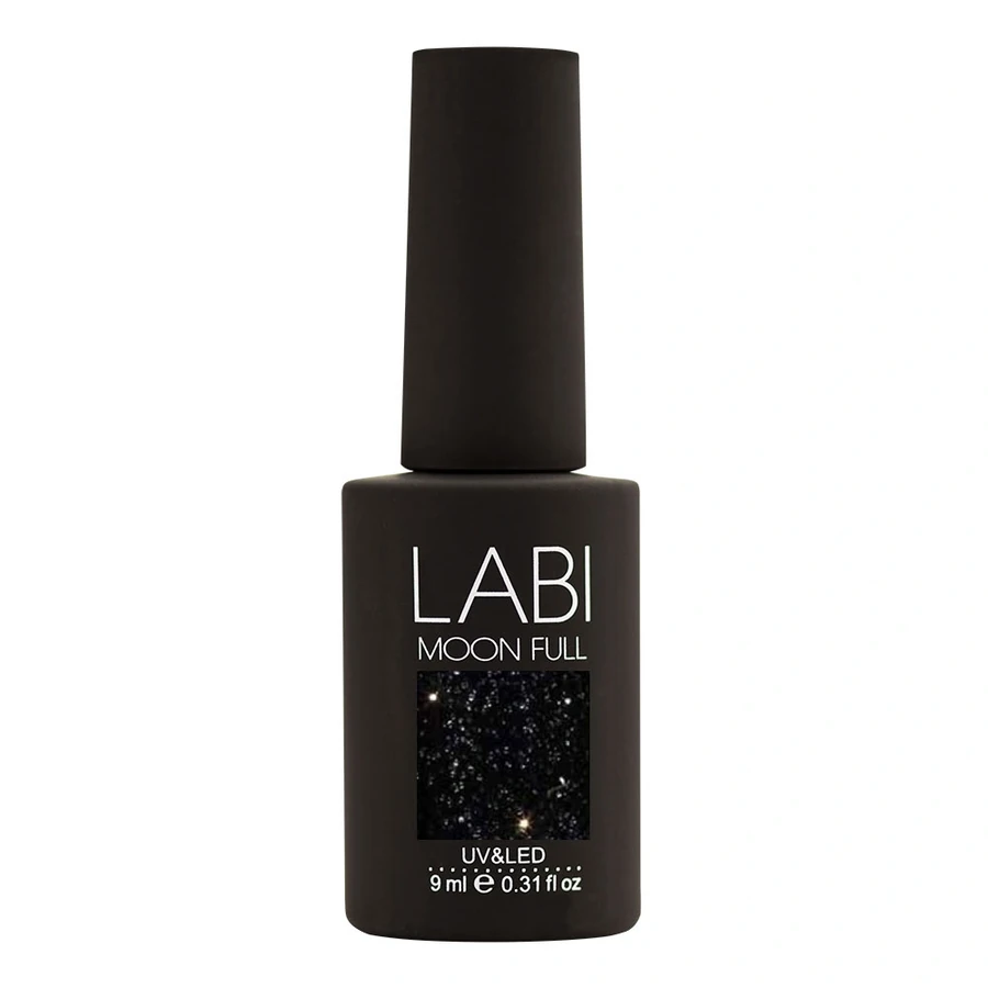 Гель-лак LABI Гель-лак №G14 Glitter чорно-зелений, із сріблястим шиммером 9 мл
