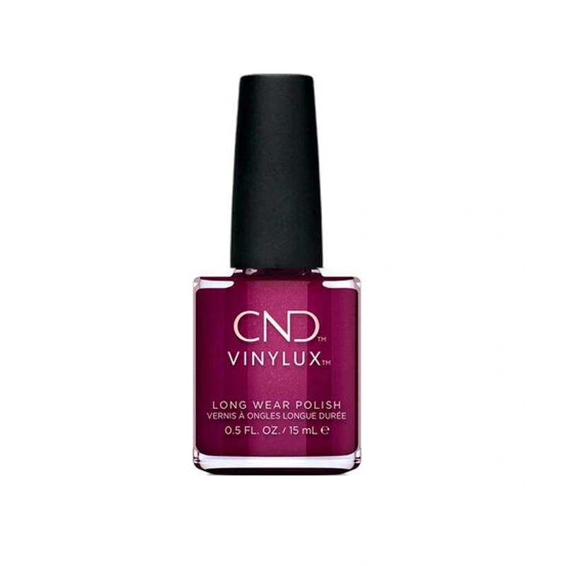 Лак CND VINYLUX 330 Rebellious Ruby рубіновий, з рожевим шиммером 15 мл