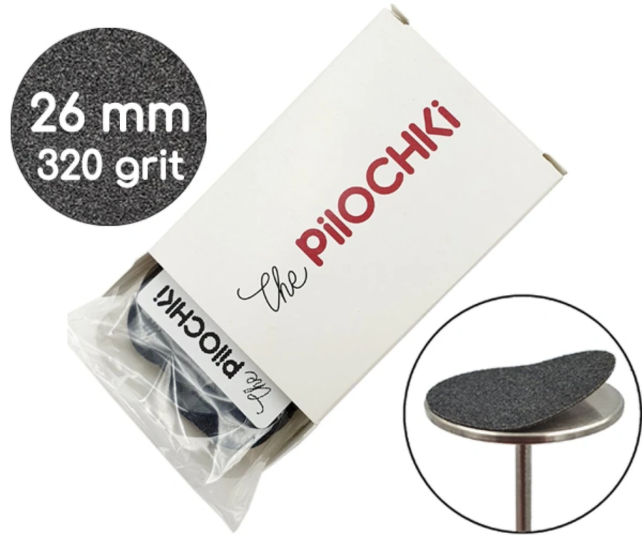 Змінні файли для подо-диску 26 мм ThePilochki Replaceable Abrasives Podo Dics Black 320 грит Чорні 50 шт