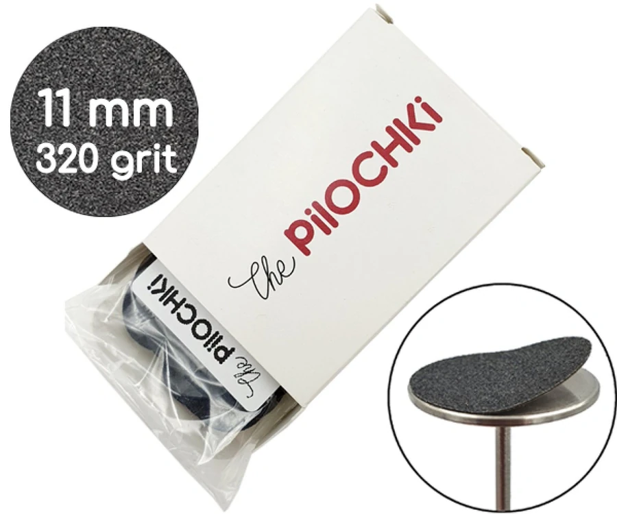 Змінні файли для подо-диску 11 мм ThePilochki Replaceable Abrasives Podo Dics Black 320 грит Чорні 50 шт