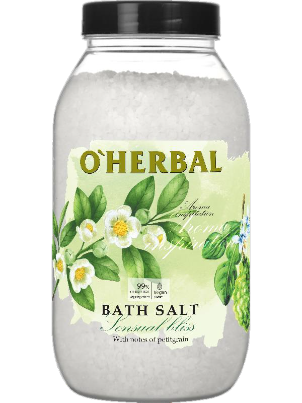 Сіль для ванн з маслами евкаліпту та пачулі OHerbal Bath Salt Aroma Inspiration Sensual bliss 1100 г