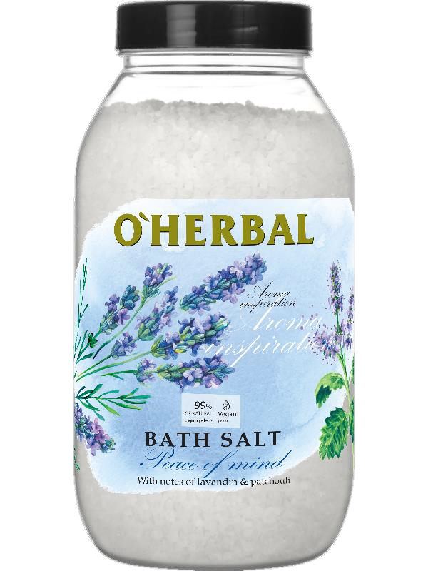 Сіль для ванн з ароматом лаванди OHerbal Bath Salt Aroma Inspiration Peace of mind 1100 г