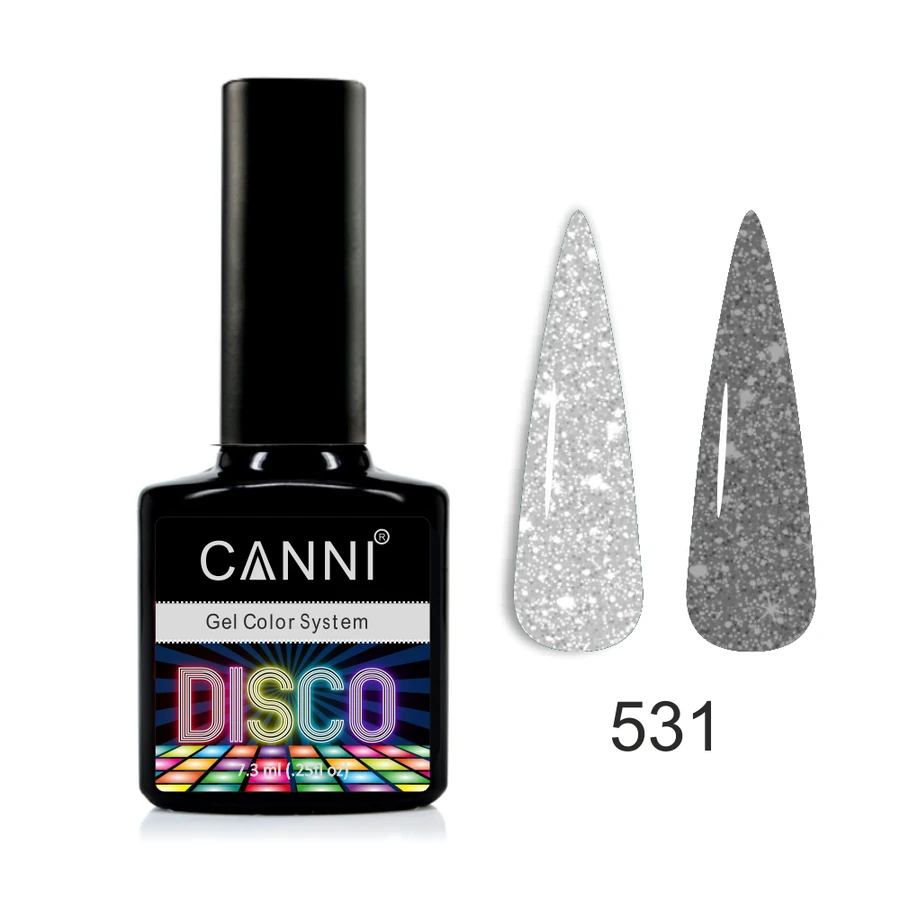 Гель-лак Canni Gel Polish Disco №531 діамантовий блиск, світловідбиваючий