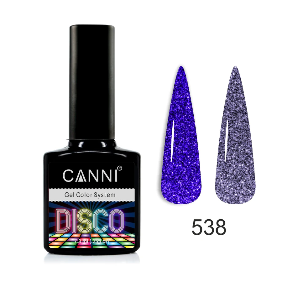 Гель-лак Canni Gel Polish Disco №538 лавандовий, світловідбивний