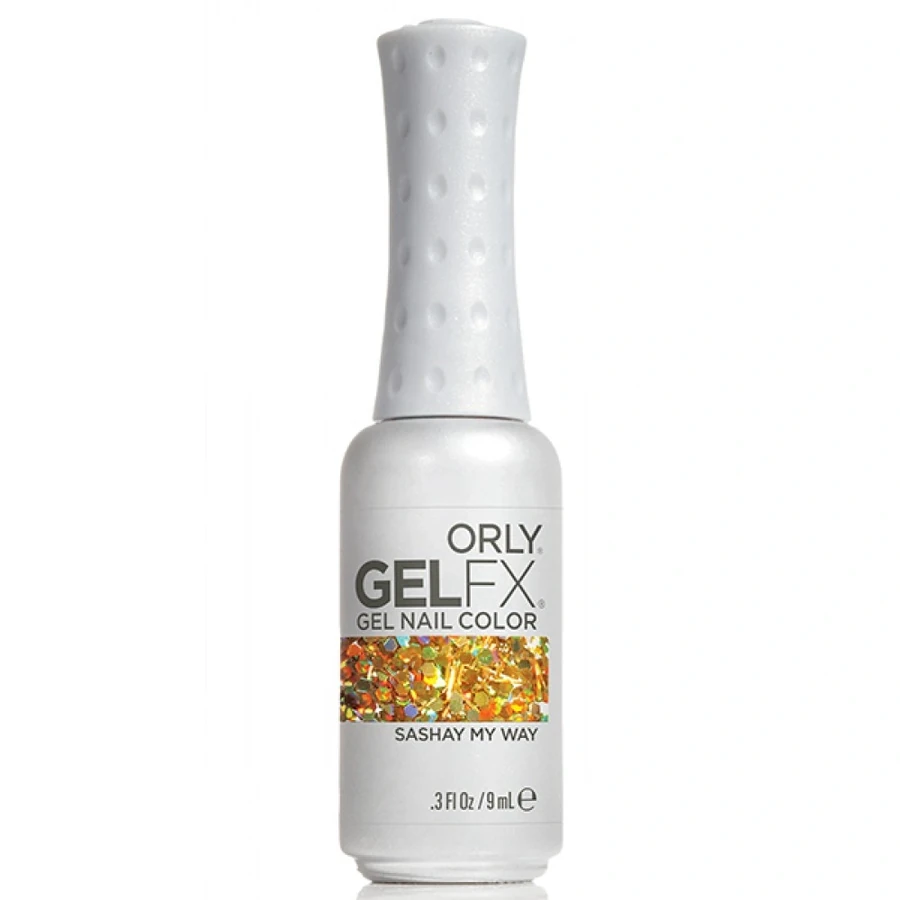 Гель-лак ORLY Gel FX Sashay My Way прозорий, з великими золотими шестикутниками та паличками 9 мл