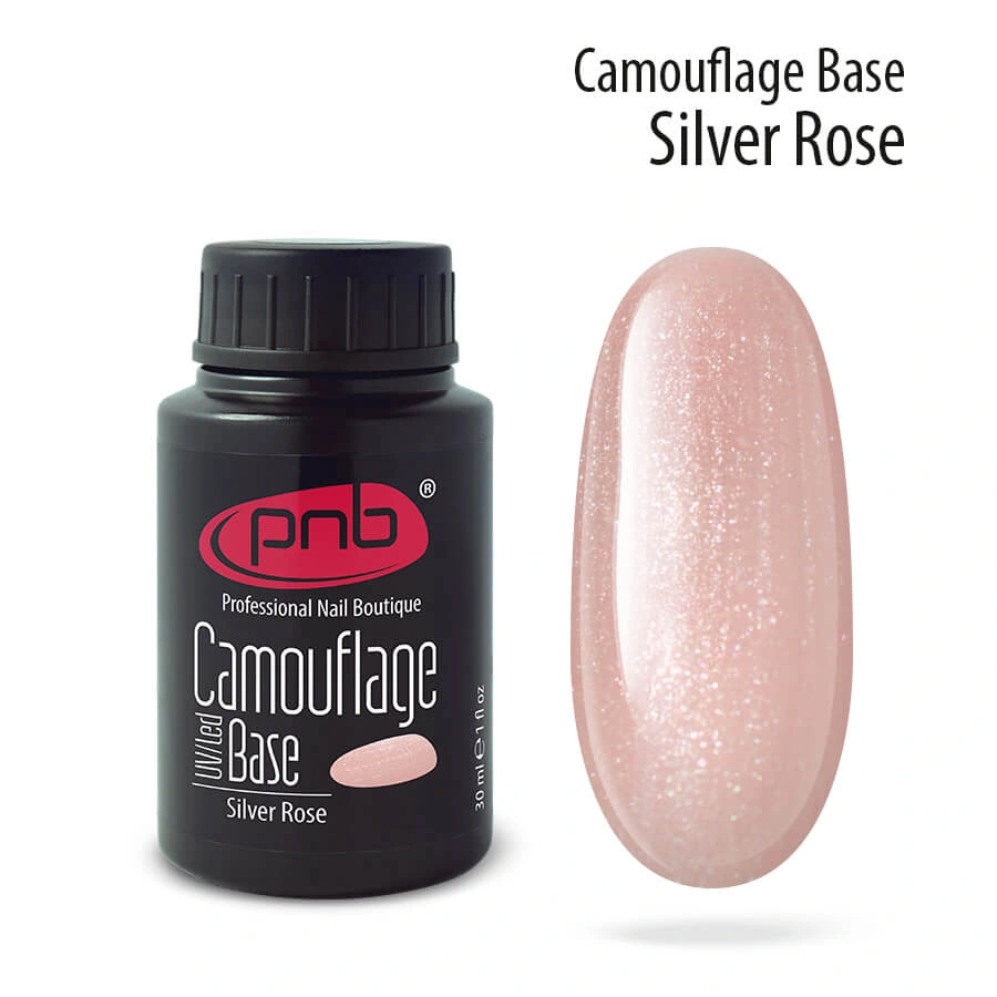 Камуфлююча каучукова база PNB Camouflage Base Silver Rose сріблясто-рожева 30 мл