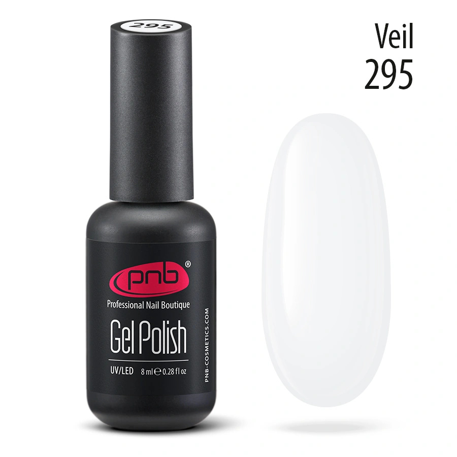 Гель-лак PNB Gel Nail Polish №295 Veil 8мол молочно-білий, емаль