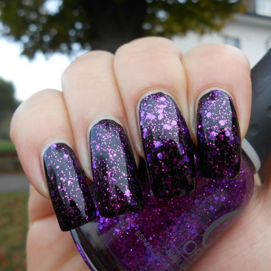Гель-лак ORLY Gel FX Ultra Violet прозорий, з великими та дрібними фіолетовими шестикутниками 9 мл