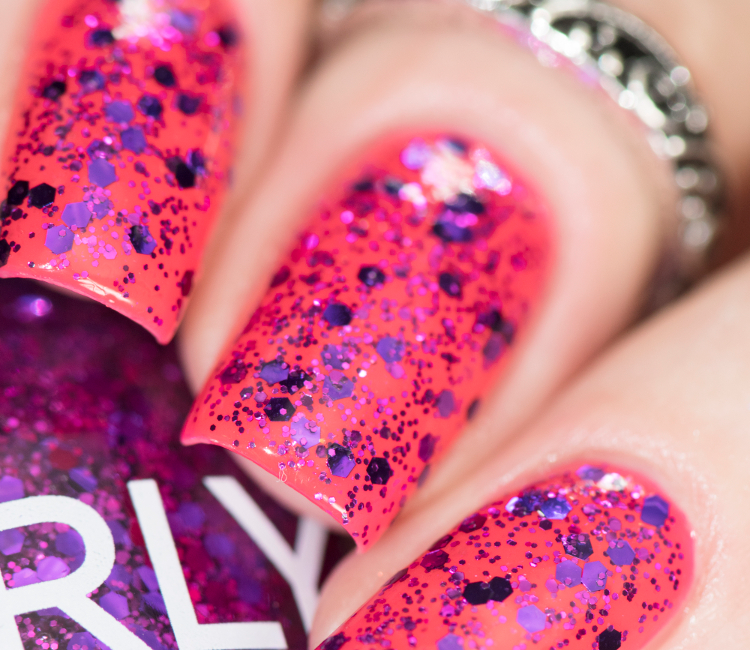 Гель-лак ORLY Gel FX Ultra Violet прозорий, з великими та дрібними фіолетовими шестикутниками 9 мл