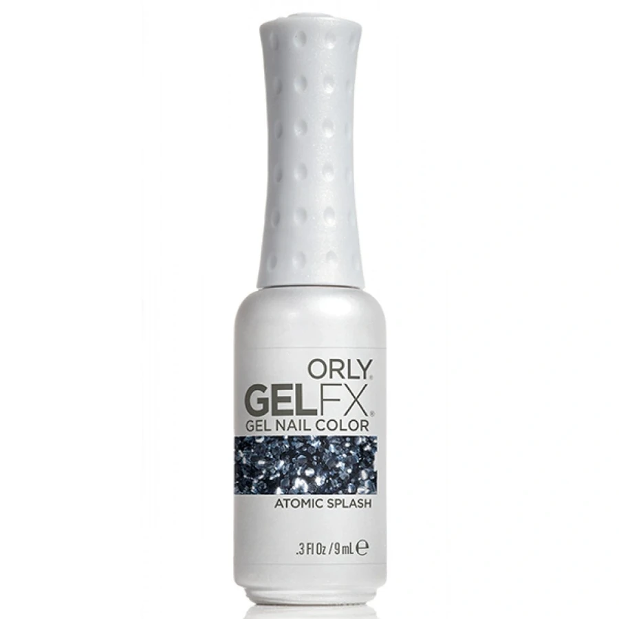 Гель-лак ORLY Gel FX Atomic Splash прозорий, з великими та середніми сталевими шестикутниками 9 мл