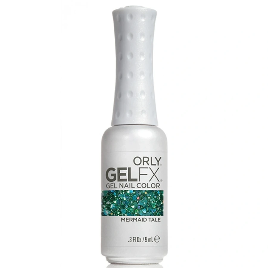 Гель-лак ORLY Gel FX Mermaid Tale прозорий, з великими та дрібними зеленими шестикутниками 9 мл