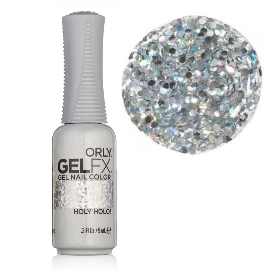 Гель-лак ORLY Gel FX Holy Holo! прозорий, з великими сріблястими шестикутниками 9 мл
