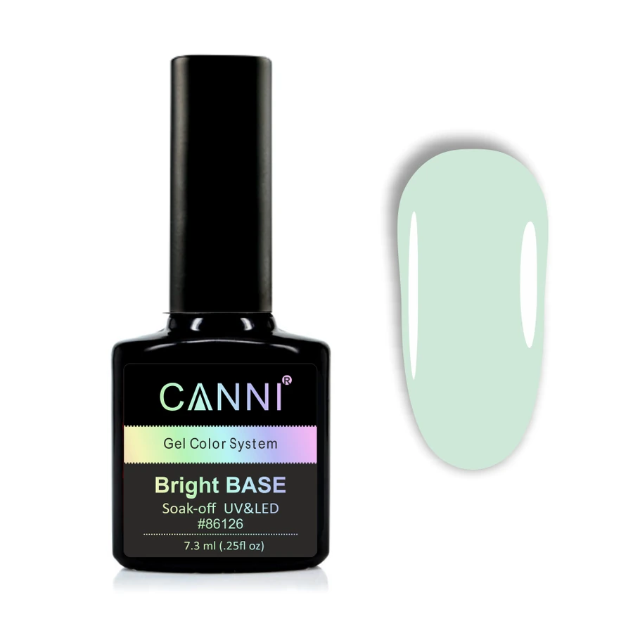 Кольорове каучукове базове покриття Canni Bright Base №651 ніжний м`ятний 7,3 мл