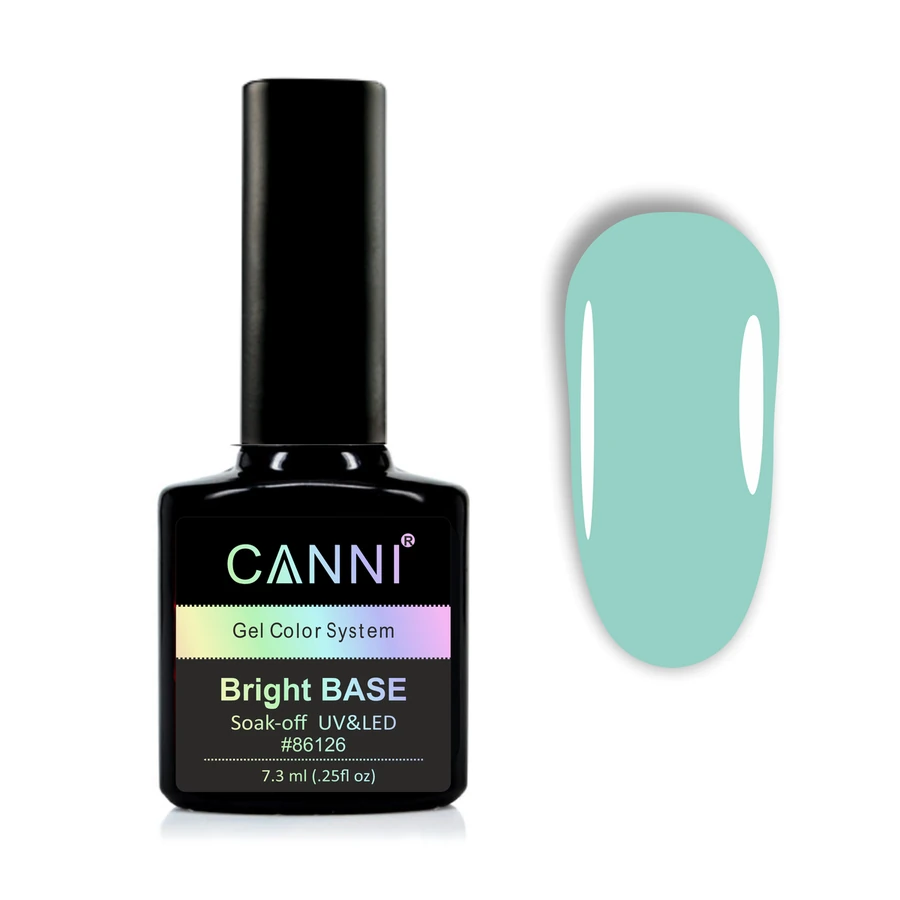 Кольорове каучукове базове покриття Canni Bright Base №655 димчасто-блакитний 7,3 мл