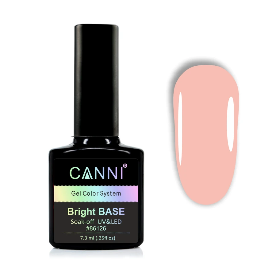 Кольорове каучукове базове покриття Canni Bright Base №657 персиковий 7,3 мл