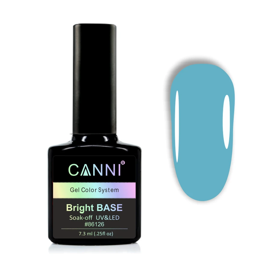 Кольорове каучукове базове покриття Canni Bright Base №661 світло-блакитний 7,3 мл