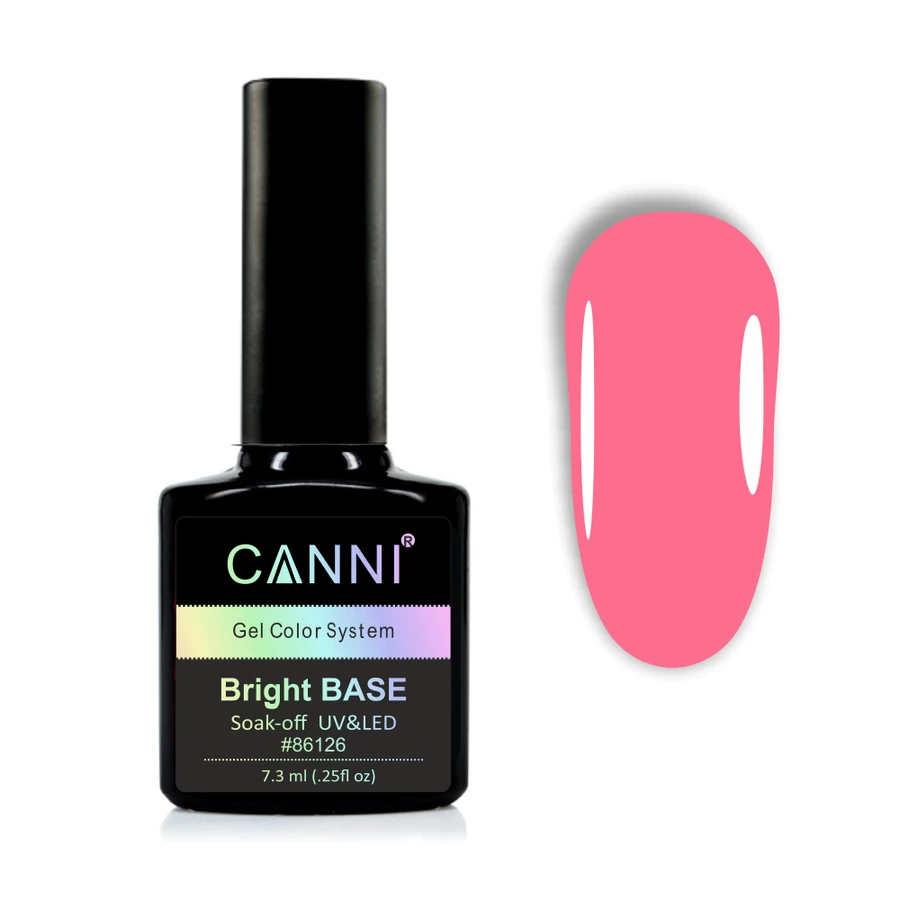 Кольорове каучукове базове покриття Canni Bright Base №662 рожевий 7,3 мл