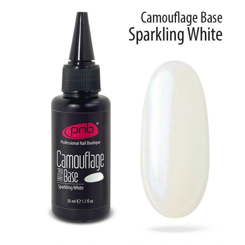 Камуфлююча каучукова база PNB Camouflage Base Sparkling White іскриста біла 50 мл