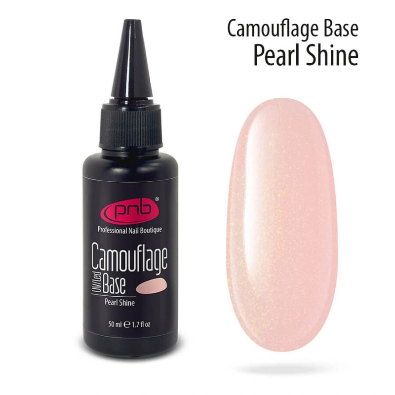 Камуфлююча каучукова база PNB Camouflage Base Pearl Shine молочно-рожевий, шиммер 50 мл
