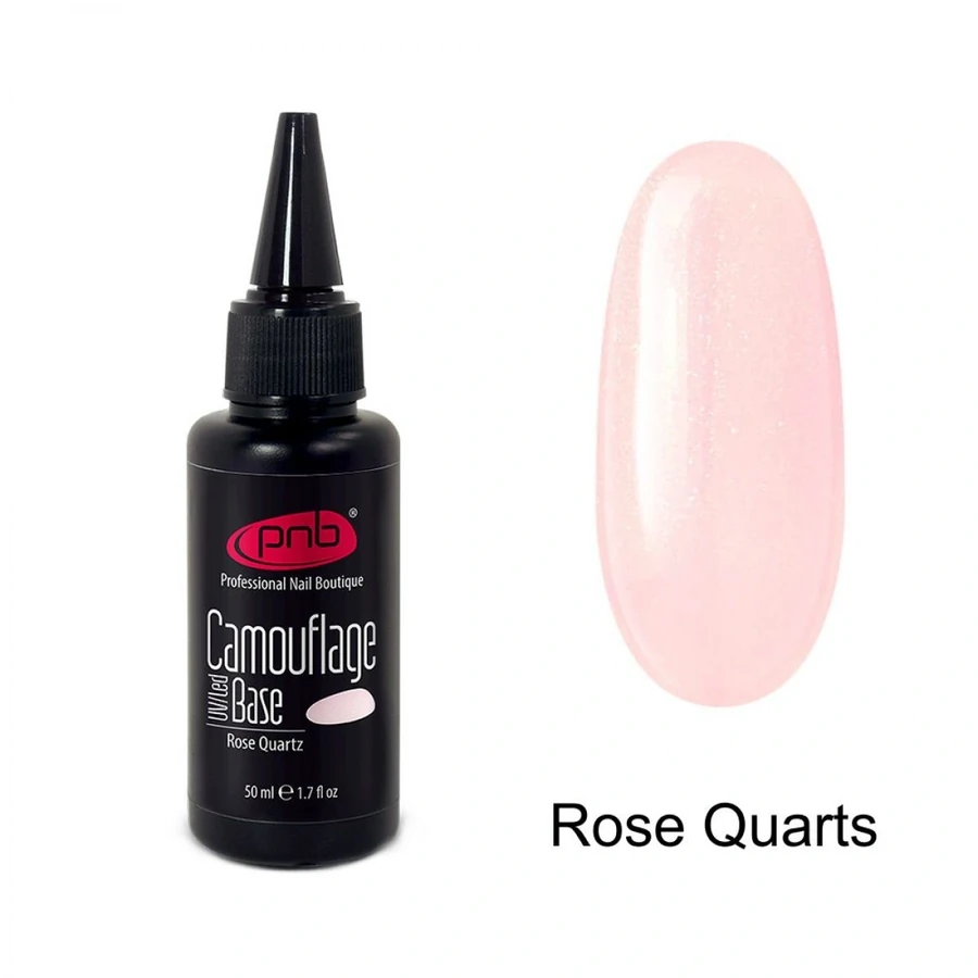 Камуфлююча каучукова база PNB Camouflage Base Rose Quartz рожевий кварц, шиммер 50 мл