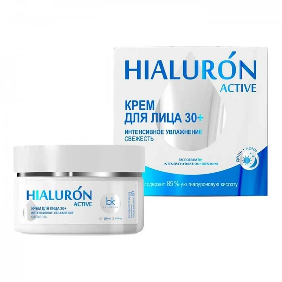 Крем для обличчя Белкосмекс Hialuron Active Крем для обличчя 30+ інтенсивне зволоження свіжість 48 г