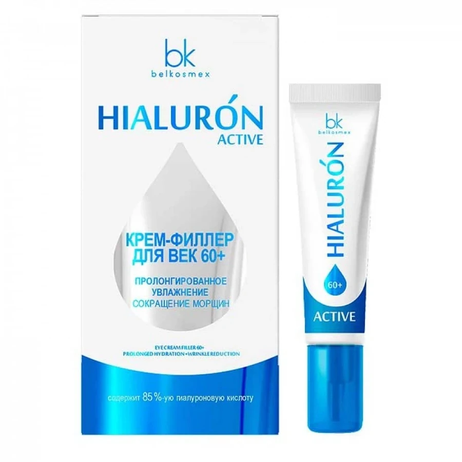 Крем-філер для повік Белкосмекс Hialuron Active Крем-філер для повік 60+ пролонговане зволоження скорочення зморшок 15 г