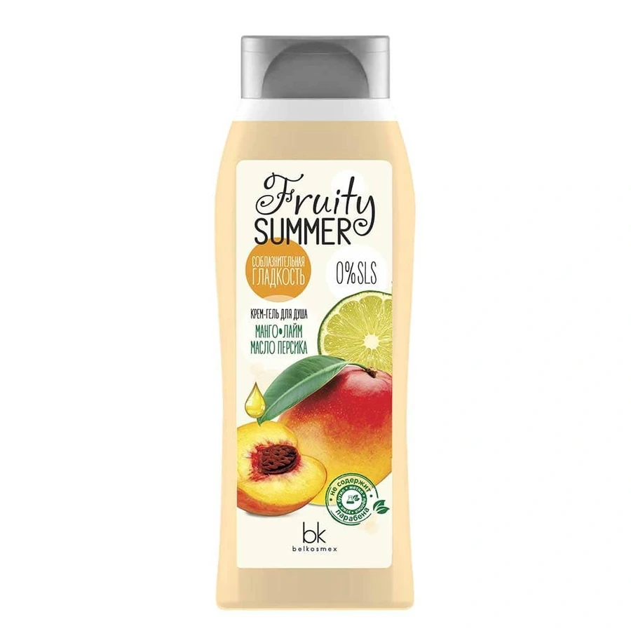 Крем-гель для душу Белкосмекс Fruity Summer Крем-гель для душу манго лайм олія персика 500 мл