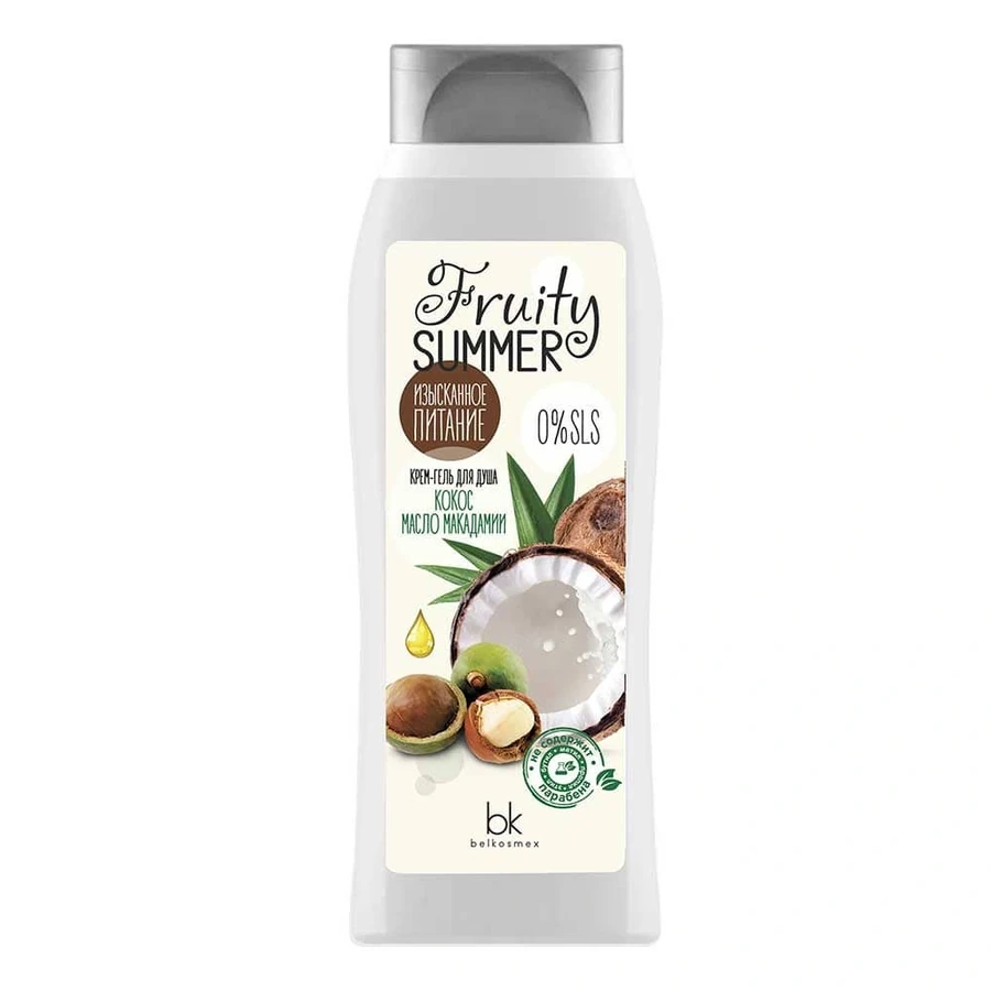 Крем-гель для душу Белкосмекс Fruity Summer Крем-гель для душу кокос олія макадамії 500 мл