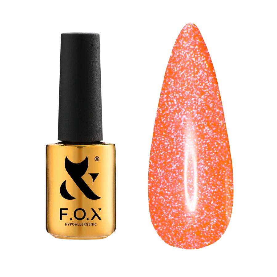 Світловідбивний гель-лак FOX Gel Polish Flash 014 помаранчевий 6 мл