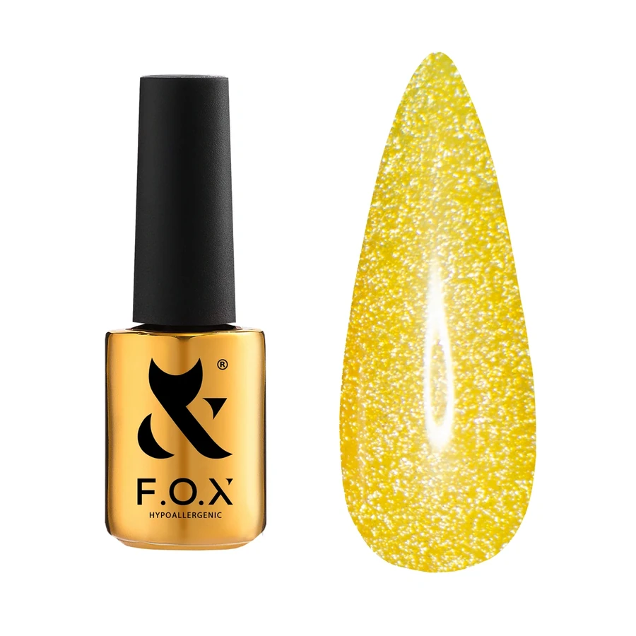 Світловідбивний гель-лак FOX Gel Polish Flash 015 жовтий 6 мл