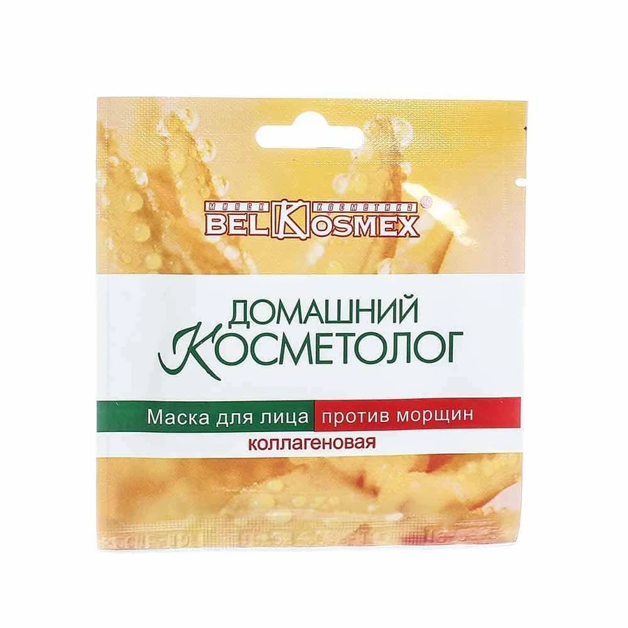 Неткана маска для обличчя Белкосмекс Домашній Косметолог Маска неткана для обличчя від зморшок колагенова 26 г