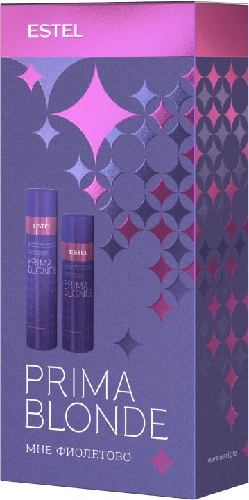 Набір блонд для холодних відтінків Estel Professional Prima Blonde Набір Мені Фіолетово шампунь 250мл + бальзам 200мл
