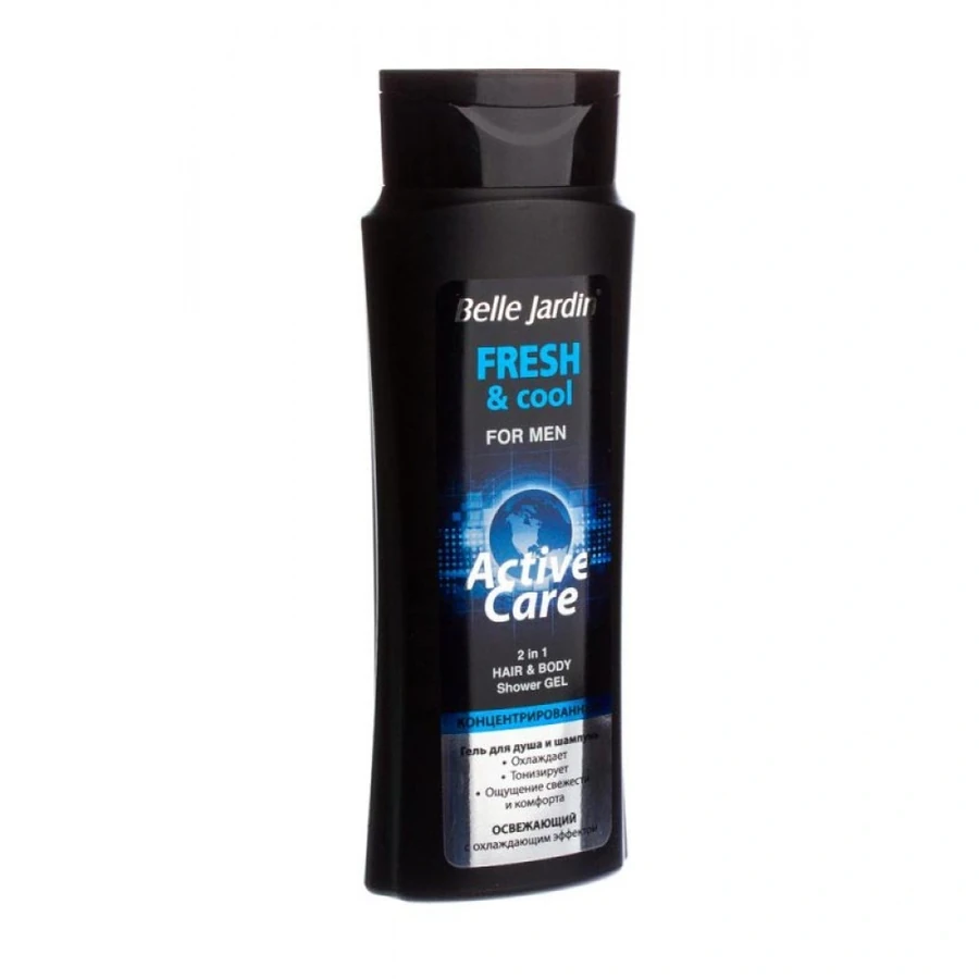 Шампунь та гель для душу 2в1 Belle Jardin Fresh & Cool for Men Hail & Body Shower Gel 2in1 з охолоджуючим ефектом 400 мл
