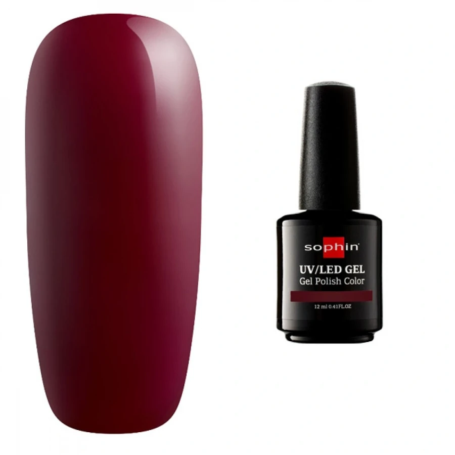 Гель-лак Sophin Gel Polish UV/LED №0753 Rubellite бордовий, емаль 12 мл