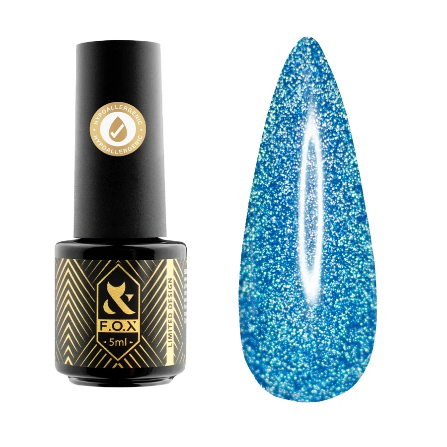 Світловідбивний гель-лак FOX Gel Polish Flash 010 світло-синій 5 мл