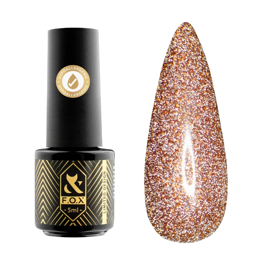 Світловідбивний гель-лак FOX Gel Polish Flash 012 золото 5 мл