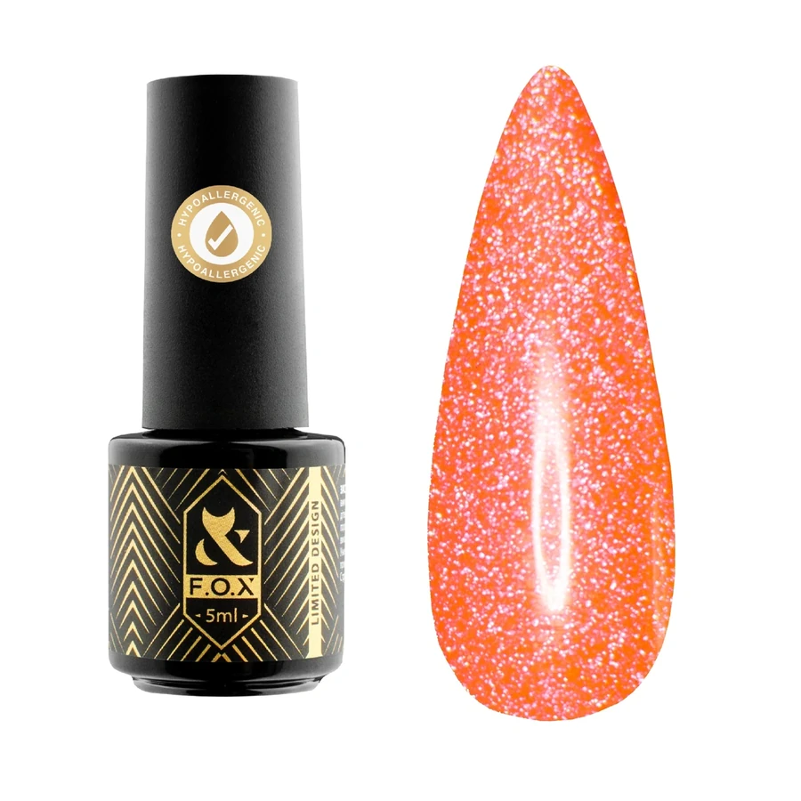 Світловідбивний гель-лак FOX Gel Polish Flash 014 помаранчевий 5 мл