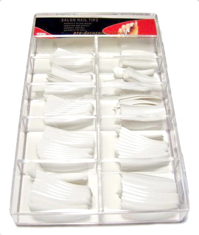 Типси без контактної зони асорті 100 шт YRE Salon Nail White French Tips 100 шт