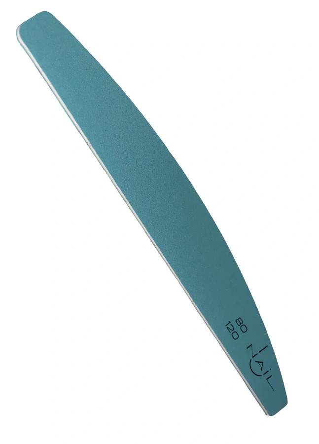 Пилочка для нігтів UNAIL Nail file UNIVERSAL PREMIUM Soft 80/120 блакитна,півмісяць,з м`якою підкладкою