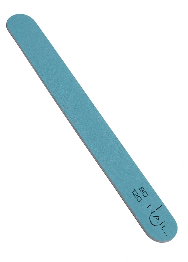 Пилочка для нігтів UNAIL Nail file STANDART PREMIUM 80/120 блакитна, пряма