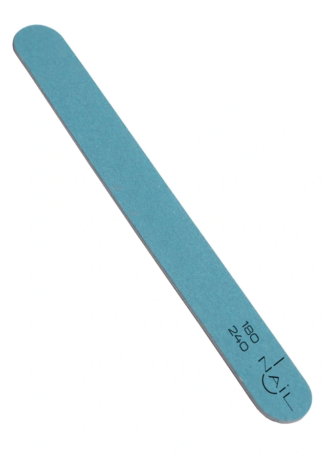 Пилочка для нігтів UNAIL Nail file STANDART PREMIUM 180/240 блакитна, пряма