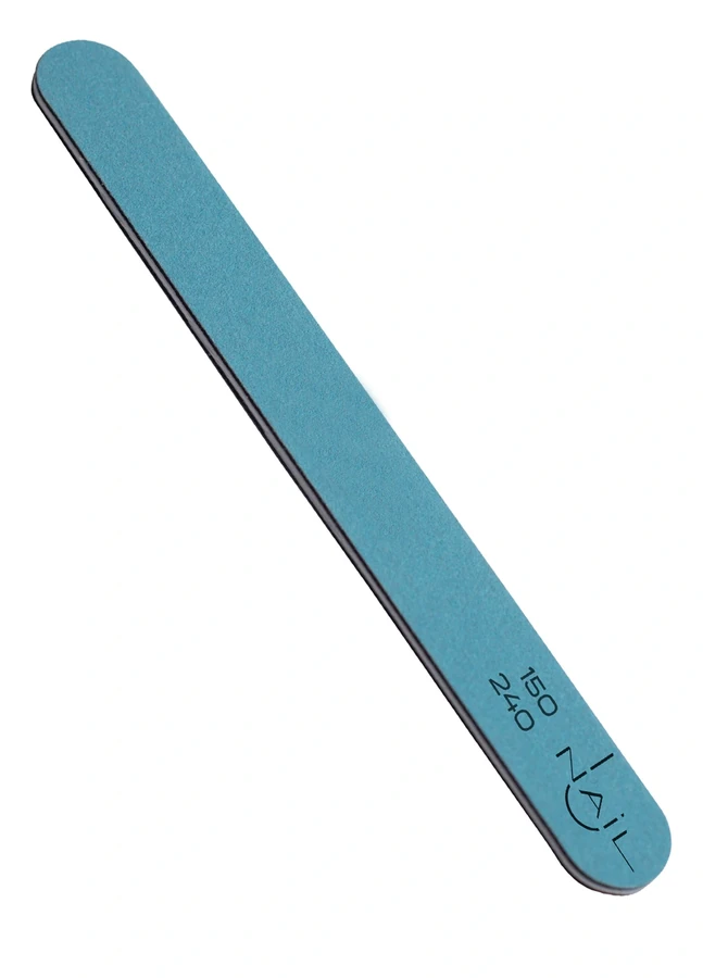 Пилочка для нігтів UNAIL Nail file STANDART PREMIUM Soft 150/240 блакитна, пряма, з м`якою підкладкою