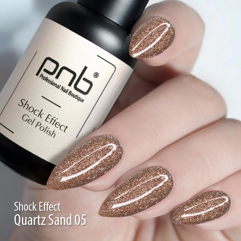 Гель-лак PNB Shock Effect 05 Quartz Sand кварцовий пісок, насичений шиммер 8 мл