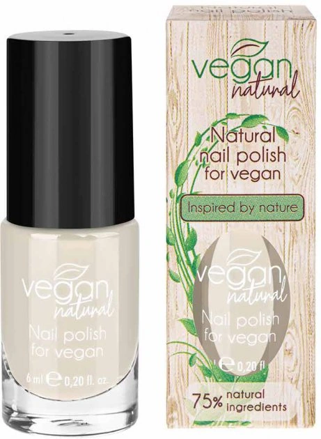 Веганський лак для нігтів Vegan Natural Лак для нігтів №13 білий 6 мл